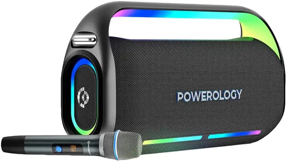 Powerology Deep Bass Party Speaker,Pwlau012,Black