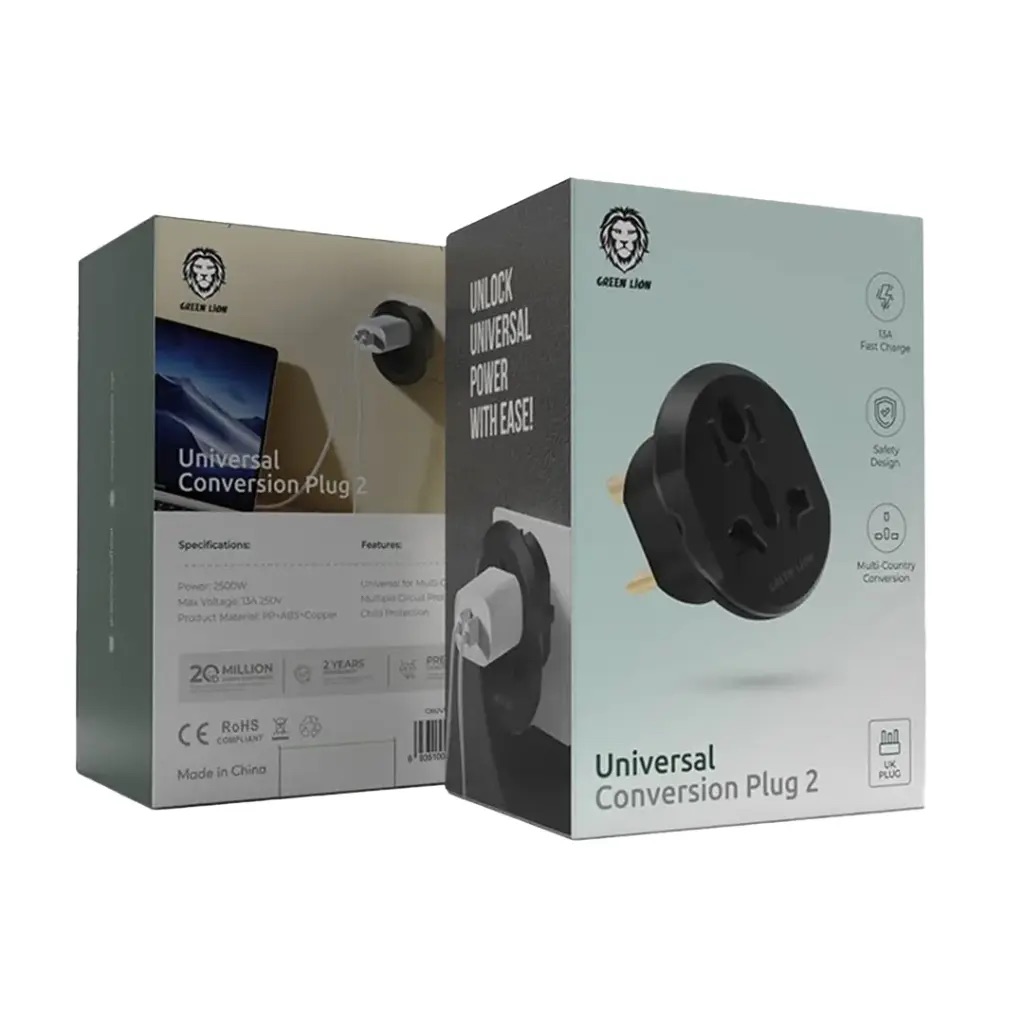 Green Lion Universal Conversion Plug 2 Uk,Black
