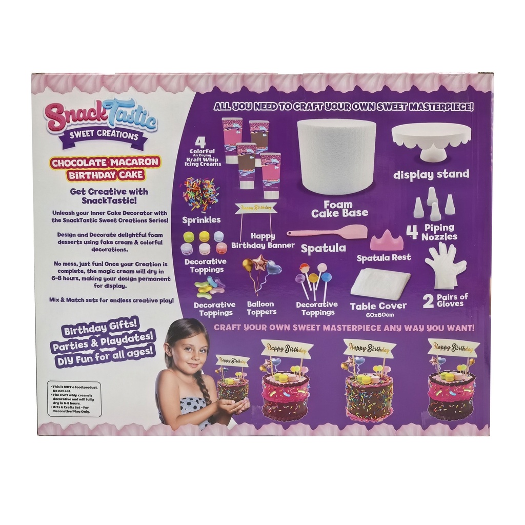 Snack Tastic -  Chocolate Macaron Birthday Cake