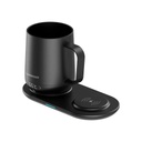 Lepresso Heated Mug 12Oz With Wireless Charging Pad - Black
