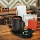 Lepresso Heated Mug 12Oz With Wireless Charging Pad - Black