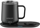 Lepresso Heated Mug 12Oz With Wireless Charging Pad - Black