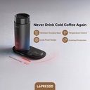 Lepresso Travel Heated Mug 12Oz With Wireless Charging Pad - Black