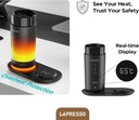 Lepresso Travel Heated Mug 12Oz With Wireless Charging Pad - Black