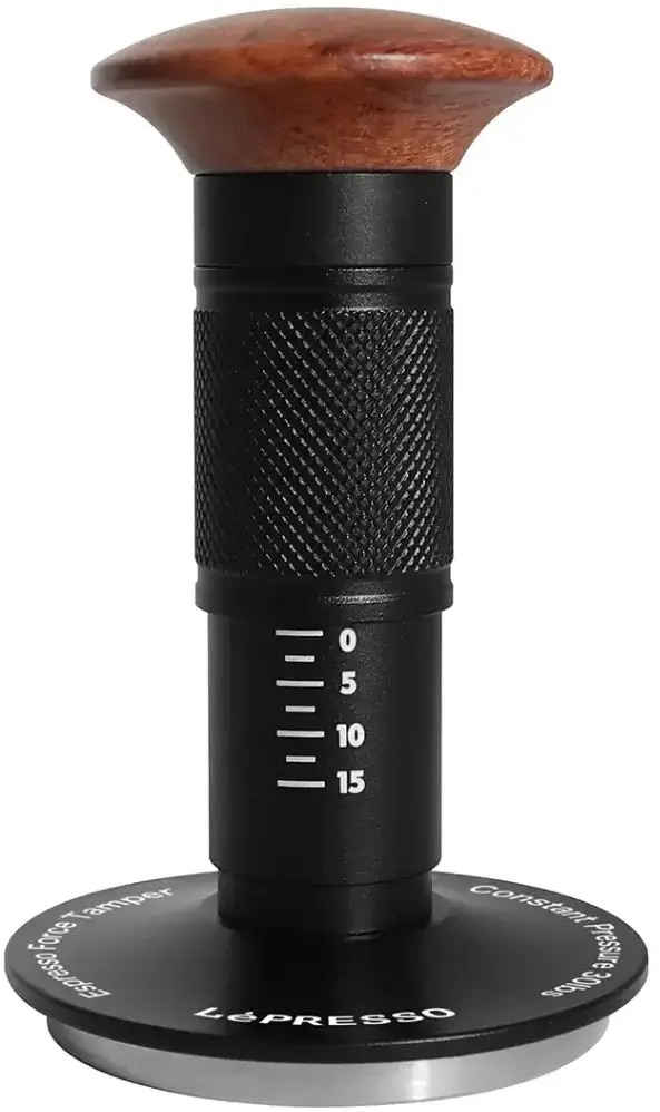 Lepresso Auto Pressure Release 58Mm Tamper With Thread Base - Black