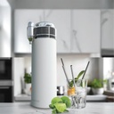 Lepresso 750Ml Double Wall Vacuum Functional Sparkling Water Bottle - White