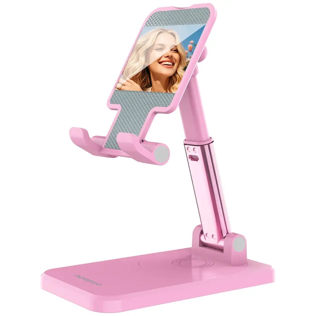 Porodo Desktop Phone & Tablet Stand With Adjustable Telescopic Rod,Pdcct19Pk,Pink