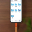 Porodo High-Speed Usb-C Braided Cable Charging & Data Transfer,Pd60Wcbsog,Orange