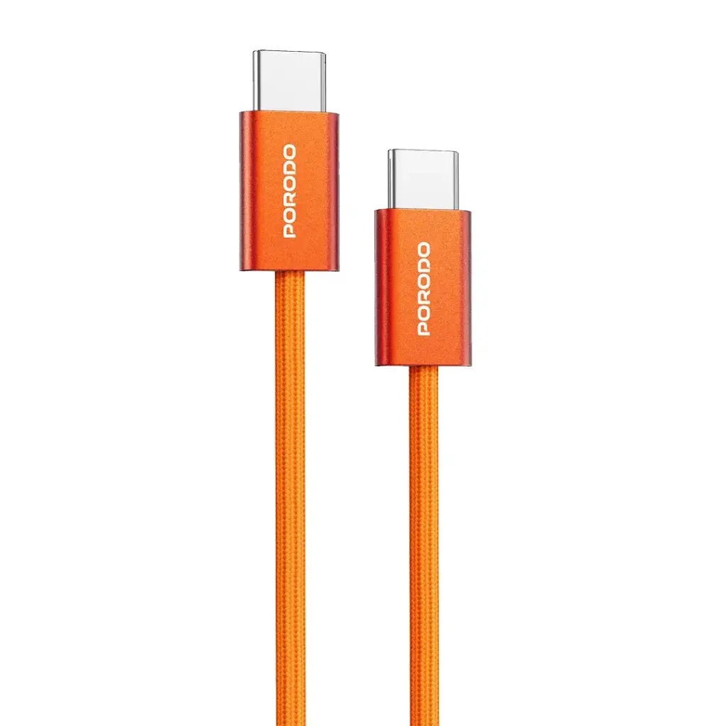 Porodo High-Speed Usb-C Braided Cable Pd60W,Pd60Wcbrog,Orange