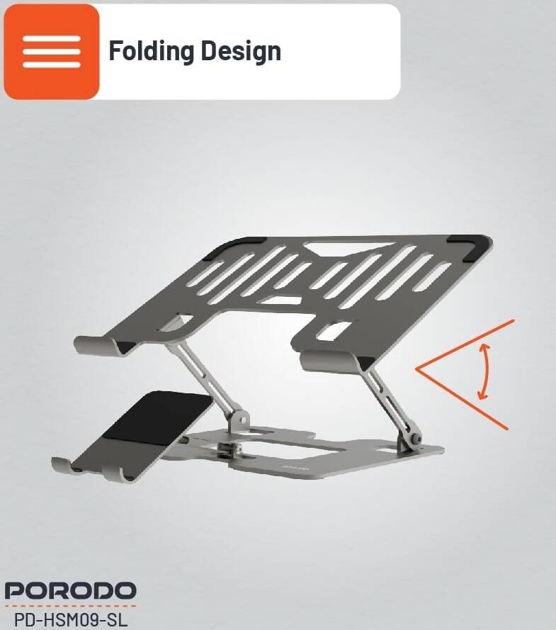 Porodo Smart Folding Multi-Device Stand,Pdhsm09Sl,Silver