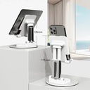 Porodo Foldable Phone & Tablet Desk Stand With Adjustable Telescopic Rod,Pdcct22Wh,White