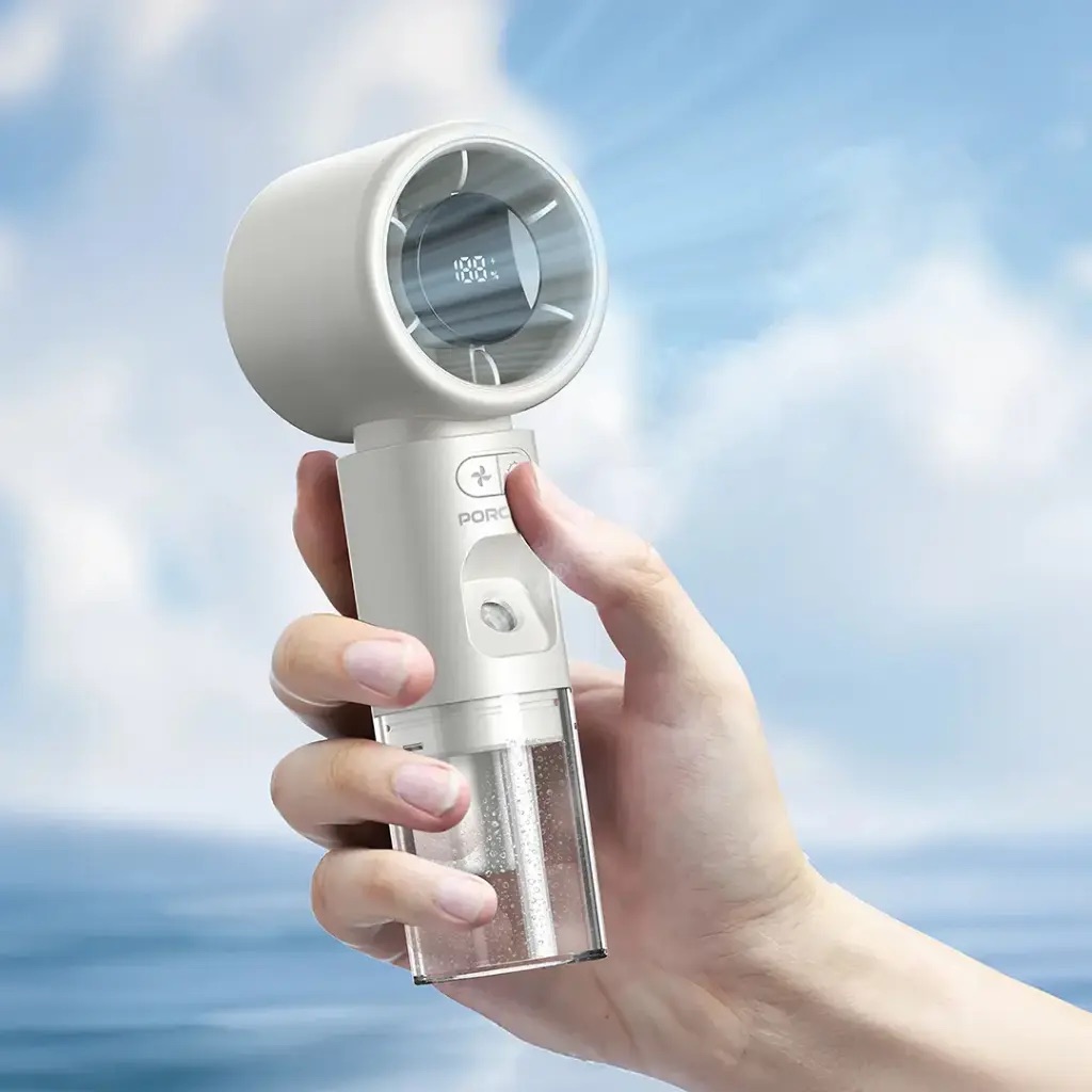 Porodo Cool & Hydrate Mini Fan & Humidifier,Pdhxf338Wh,White