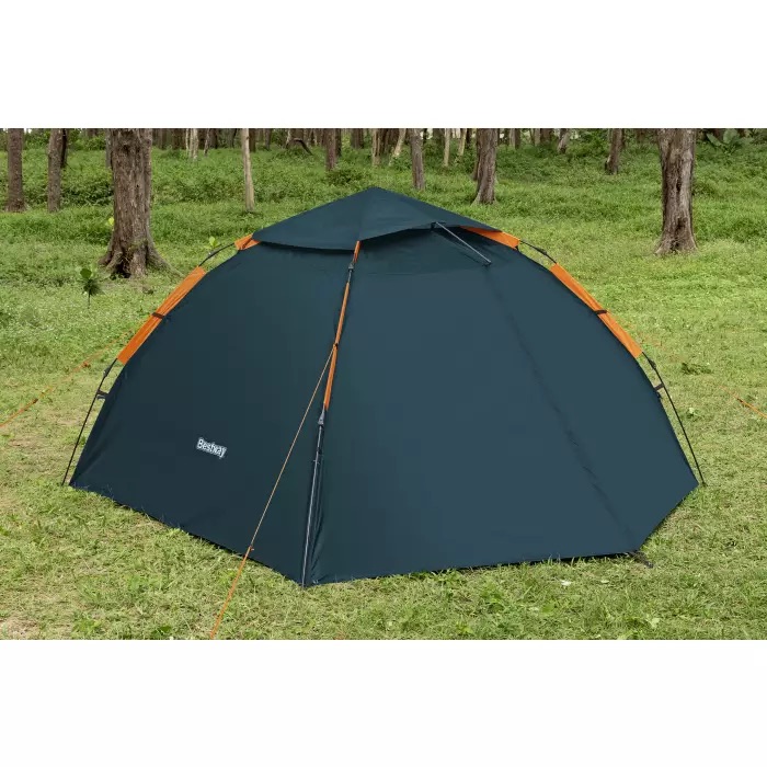Bestway (28"+6'11"+28") x 7'10" x 54"/(70cm+2.10m+70cm) x 2.40m x 1.38m Alpine Dome 4 Tent with SwiftClick Setup