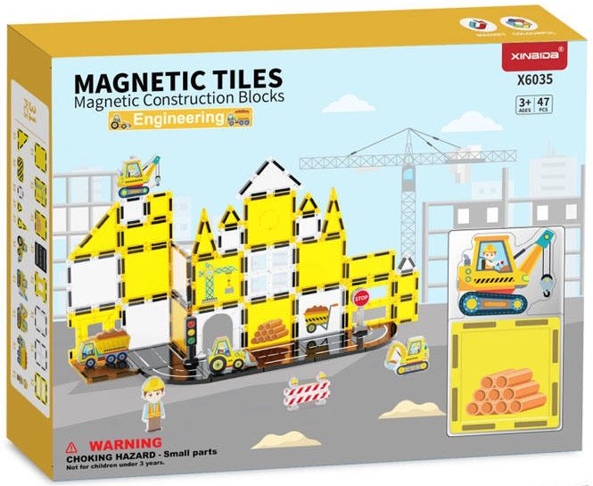 47(Pcs) Engineering Series Magnetic Building Blocks