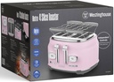 Westinghouse,  4 Slice Toaster, with 2 pcs bun warmer , Pink
