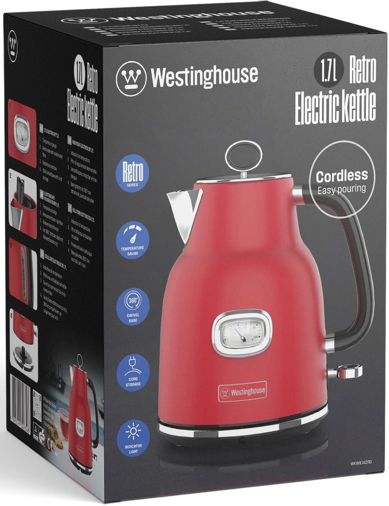 Westinghouse,  Electric Kettle, 1.7 L, Red