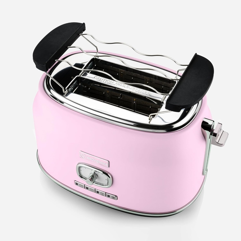 Westinghouse,  2 Slice Toaster, with 1 pc bun warmer , Pink