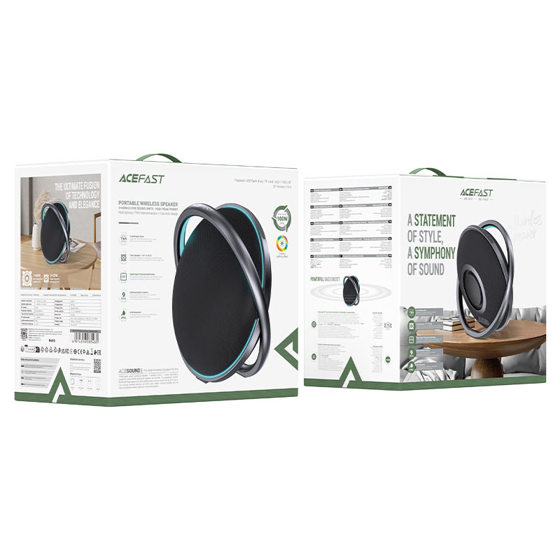 Acefast K5 Pro Portablewireless Speaker,Black