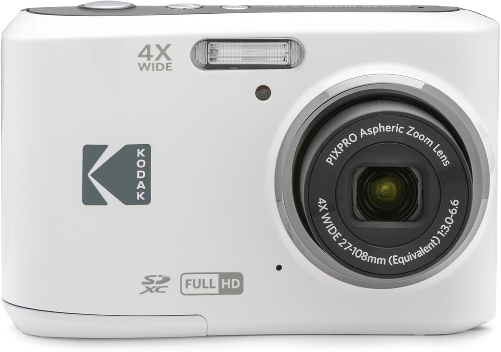 Kodak Pixpro FZ45 WH-Compact 16MP Digital Camera,4xOptical Zoom,AA Batteries White
