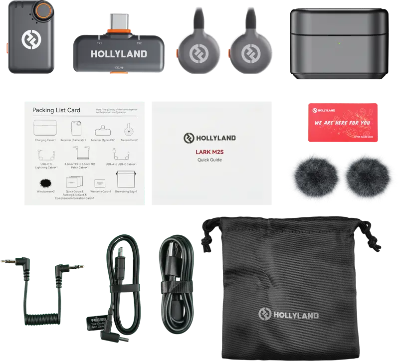 Hollyland Lark M2S Combo-Gray (2RX+Lightning Cable)