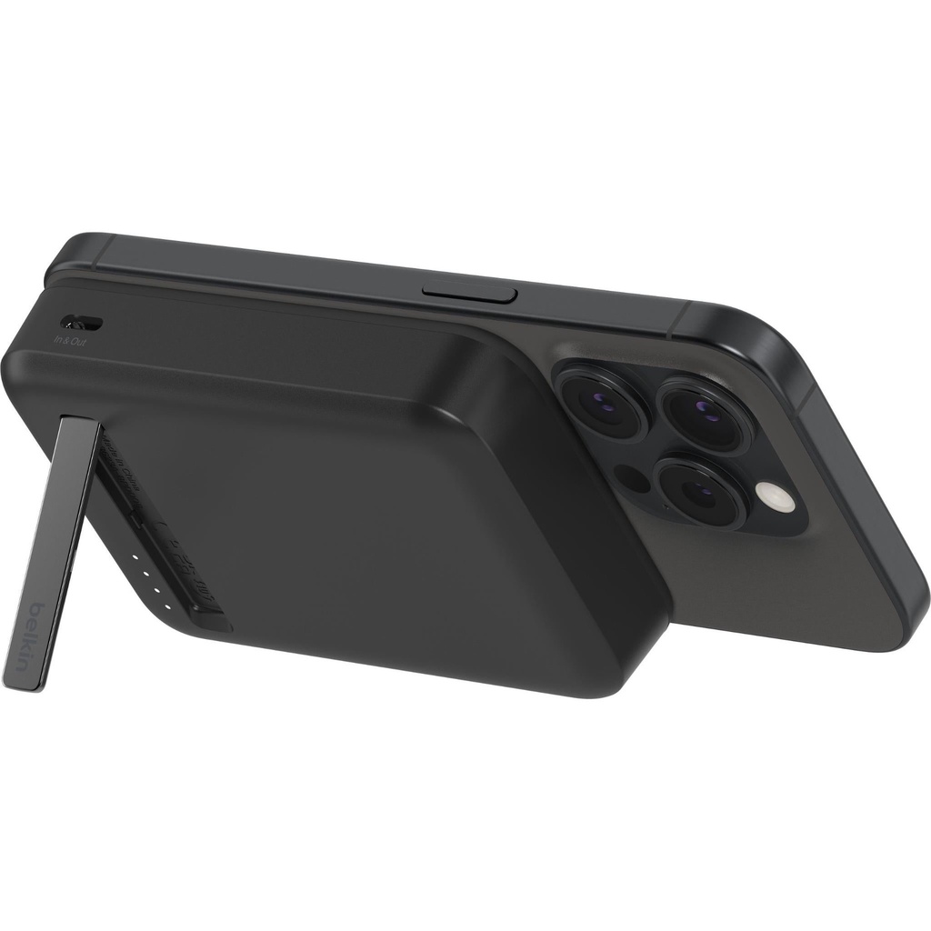 Belkin Boostcharge Qi2 Magnetic 15W Wireless Power Bank 10K + Stand, For Iphone 15/14/13/12 Black