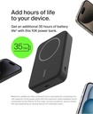 Belkin Boostcharge Qi2 Magnetic 15W Wireless Power Bank 10K + Stand, For Iphone 15/14/13/12 Black