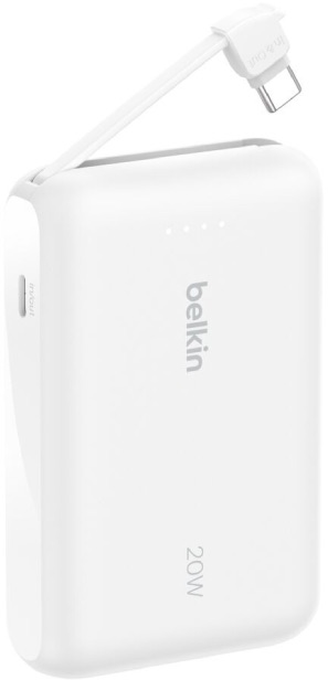 Boostcharge Power Bank 10K, Pd 20W With Usb-C Integrated Cab White'