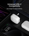 20W Usb-C Cube Wall Charger, 1M C-C Cbl, White