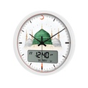 Wall Clock Round With Azan Medina Mosque - Black - CR-23