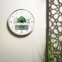 Wall Clock Round With Azan Medina Mosque - Black - CR-23