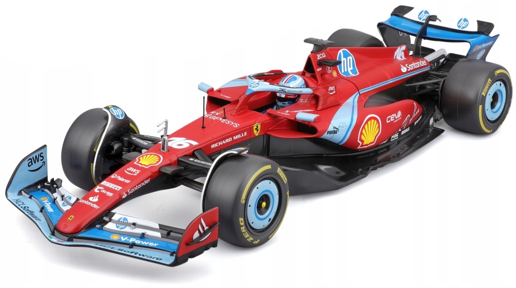 1:18 Ferrari Formula (With Helmet & Plastic Stand) - Sf24 (Miami Gp)