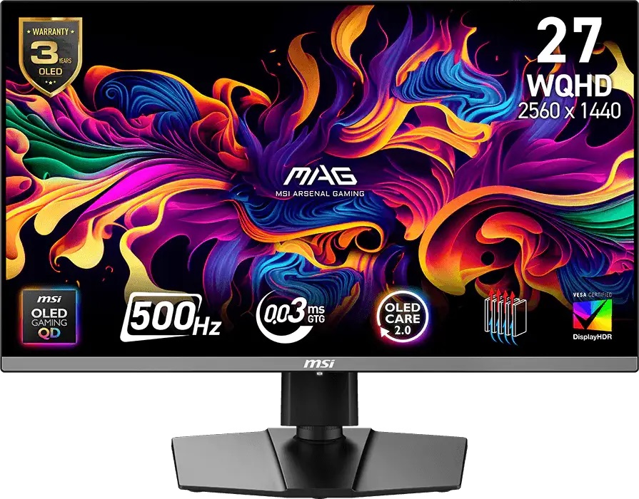 MSI MAG 272QP 27" 500Hz QD-OLED X50 Gaming Monitor 