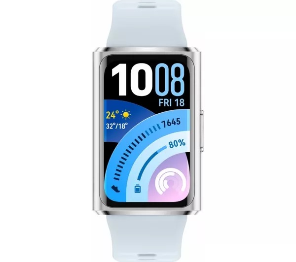 Huawei Band 11 Pro Blue Silver Aluminum Alloy Case Blue Fluoroelastomer Strap