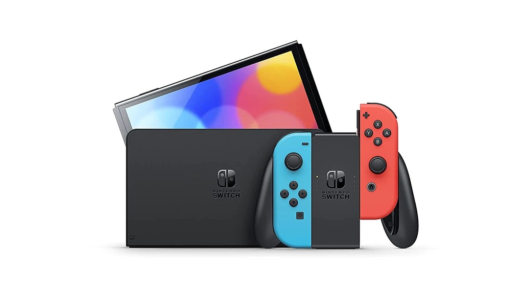 Nintendo Switch Console OLED with Neon Red & Neon Blue