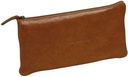Pencil Case Flat In Leather Cognac 22X11Cm, Flying Spirit