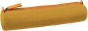 Pencil Case Round Gold Italian Leatherette 23X5X5Cm