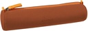 Pencil Case Round Copper Italian Leatherette 23X5X5Cm