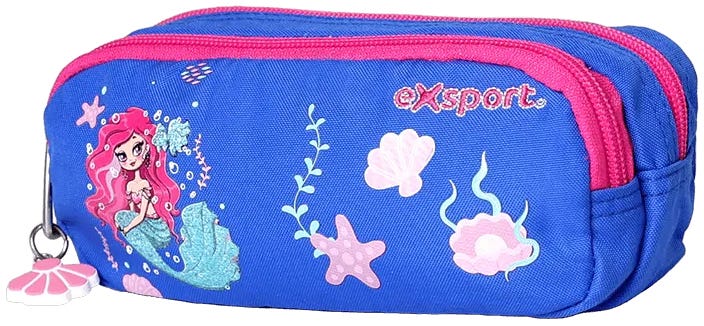 Pencil Case Double Zip Kids - Mermaid -Exsport