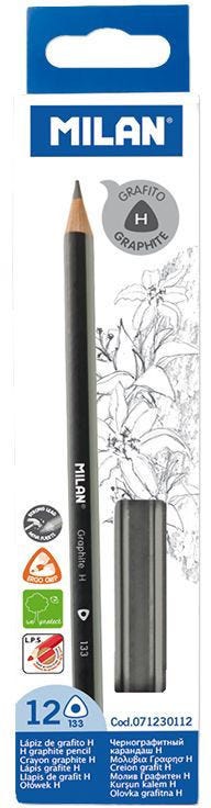 Lead Pencil H Graphite Pencils, Triangular Box 12
