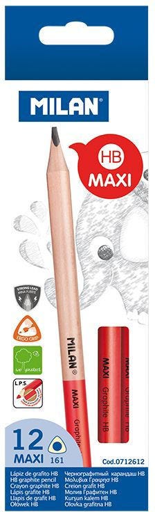Lead Pencil Maxi Hb Graphite Pencils, Triangular Box 12