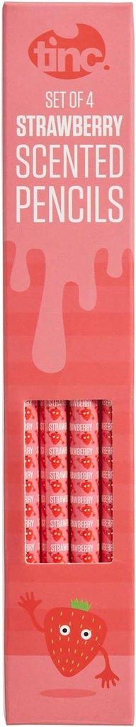 Set of 4 Strawberry scented pencils