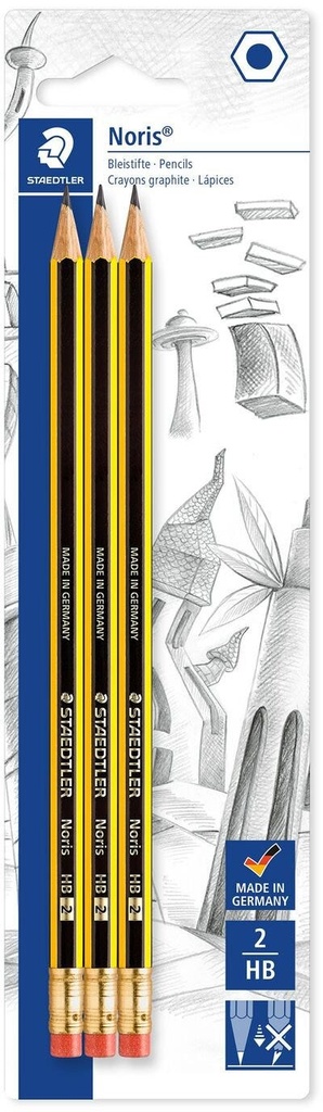Noris Pencil With Rubber Bl=3P