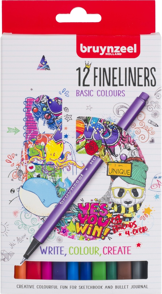 Bruynzeel Fineliner set | 12 colors