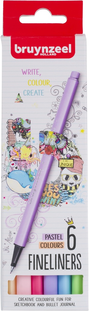 Bruynzeel Fineliner set pastel | 6 colors