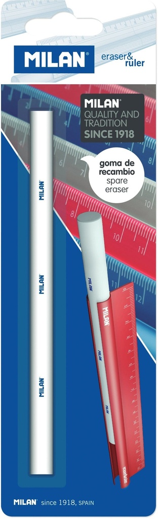 Blister pack spare eraser for metal eraser&ruler