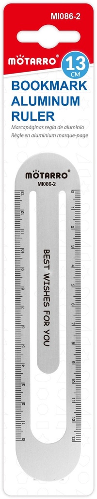 Ruler Aluminum with Bookmark 13cm