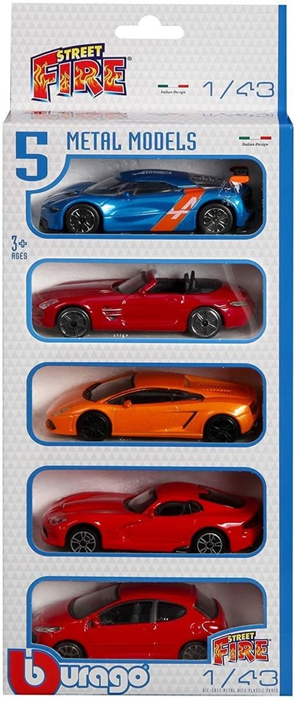 Bburago 1/43 Str Fire 5-Pk. Ass. 47530005