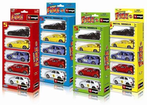 Bburago 1/43 Str Fire 5-Pk. Ass. 47530005