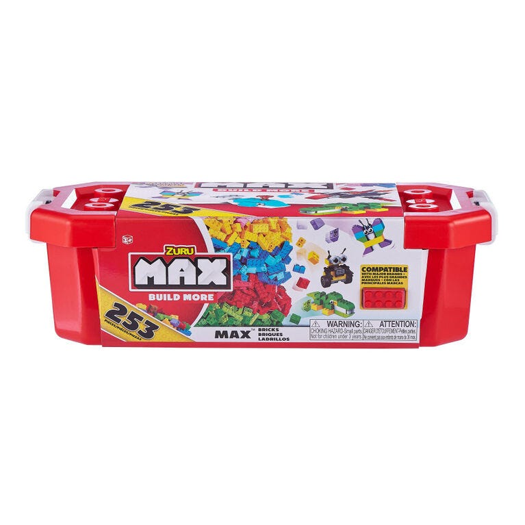 Zuru Max Build More Construction Value Brick (253 Bricks),Bulk, 6Pcs,Noinner,Std Color