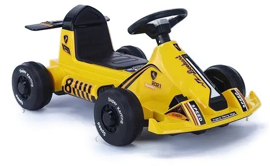 Mini Karting Car Remote Control LED Digital display, power display,Motor 390#dual drive,12V 4ah Yellow